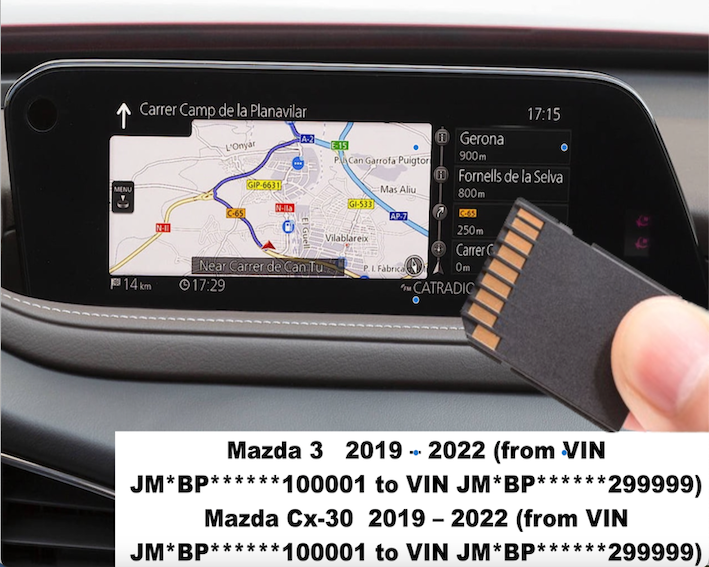 MAZDA 3, CX-30 WIDESCREEN SAT NAV MAP SD CARD EUROPE 2022 - BDMC66EZ1B
