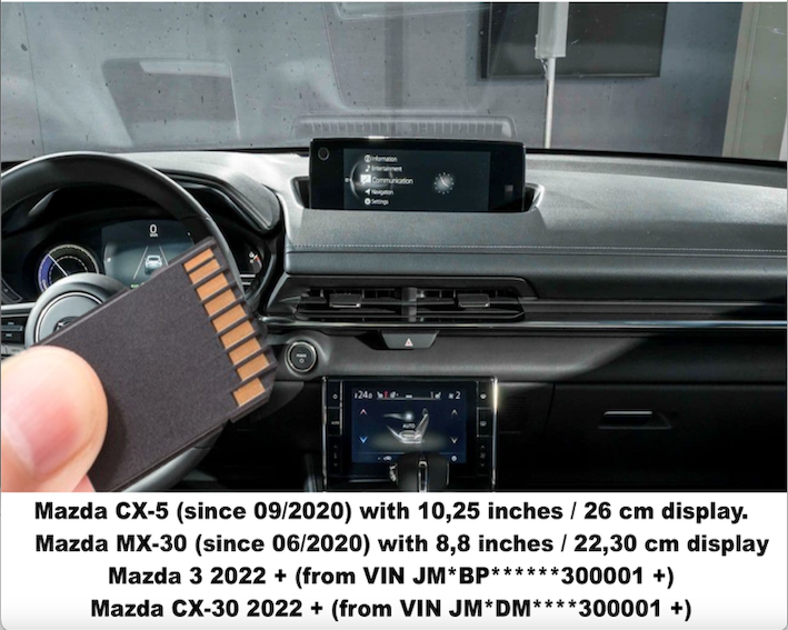 MAZDA CX-30, MX-30 GEN7 MZD CONNECT SAT NAV MAP SD CARD EUROPE 2023 DN4J 66 EZ1B