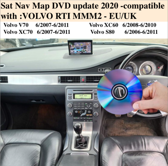 Navigation Sat Nav Map DVD update 2020 - compatible with VOLVO V70, XC60, XC70, S80 - RTI MMM2 system EUROPE and UK - disc B