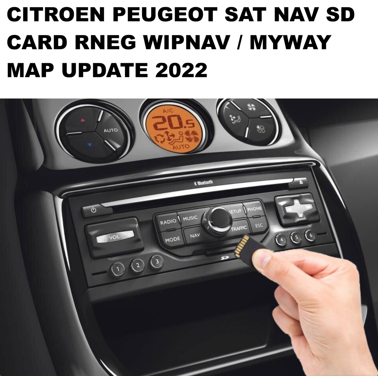 Citroen ,  PEUGEOT RNEG MY WAY Navigation SD Card C3, DS3, C4, C5, PICASSO, BERLINGO, DISPATCH Map EU & UK 2022