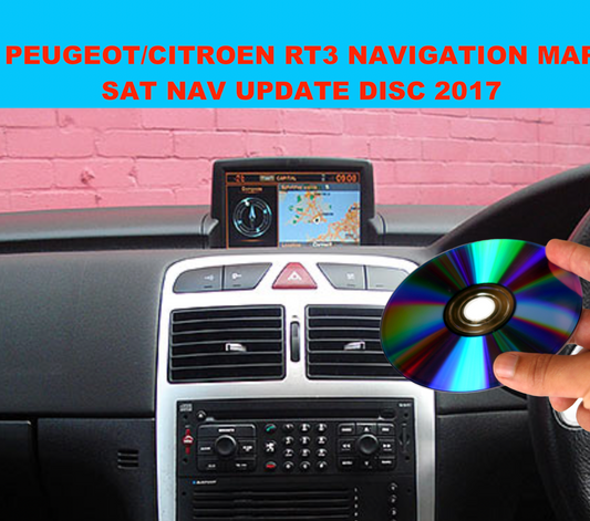 Sat Nav Disc for Peugeot 206, 207, 307, 407, 607, 807,1007 / Citroen C2,C3,C4,C5,C6, C8 with RT3 Navigation 2017